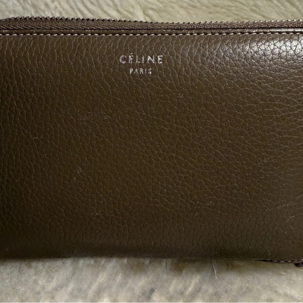 Celine Taupe Leather Wallet